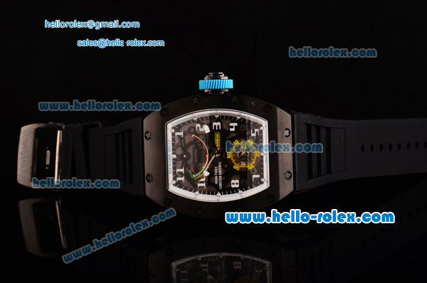 Richard Mille RM036 ST28-UP Automatic PVD Case with Black Rubber Strap White Markers and Skeleton Dial - 7750 Coating - Click Image to Close
